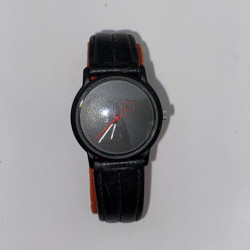 Timex T69 Women's Analog Leather Band Water Resistant Black Wristwatch